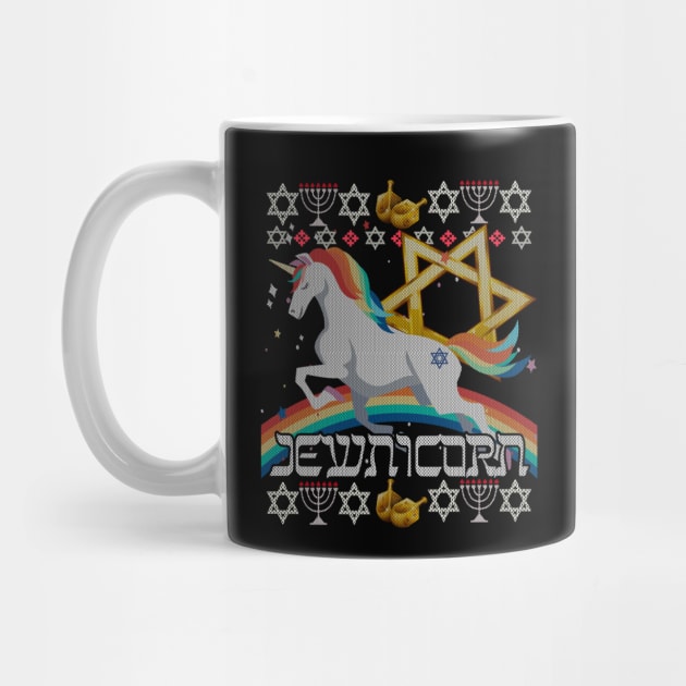 Jewnicorn Unicorn Ugly Hanukkah Chanukah - Funny Jewish by HBart